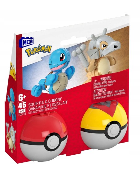 Klocki konstrukcyjne MEGA Pokémon Squirtle i Cubone HXP15