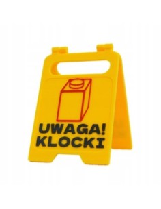 Znak UWAGA! KLOCKI - pomysł NA PREZENT dla FANA KLOCKÓW - zabawny