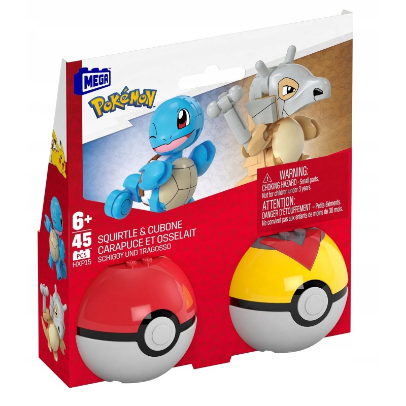 Klocki konstrukcyjne MEGA Pokémon Squirtle i Cubone HXP15