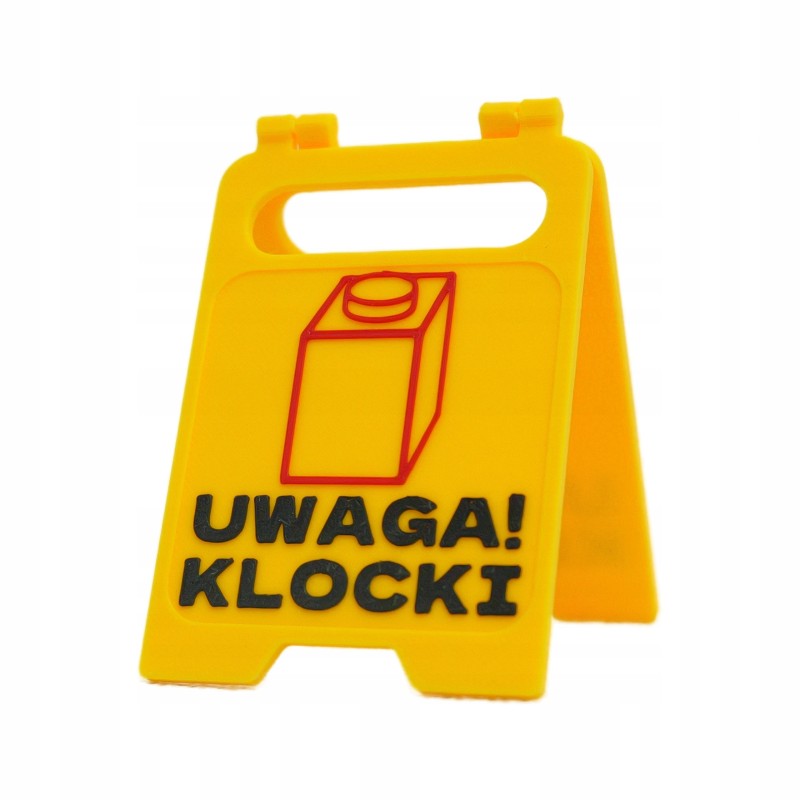 Znak UWAGA! KLOCKI - pomysł NA PREZENT dla FANA KLOCKÓW - zabawny